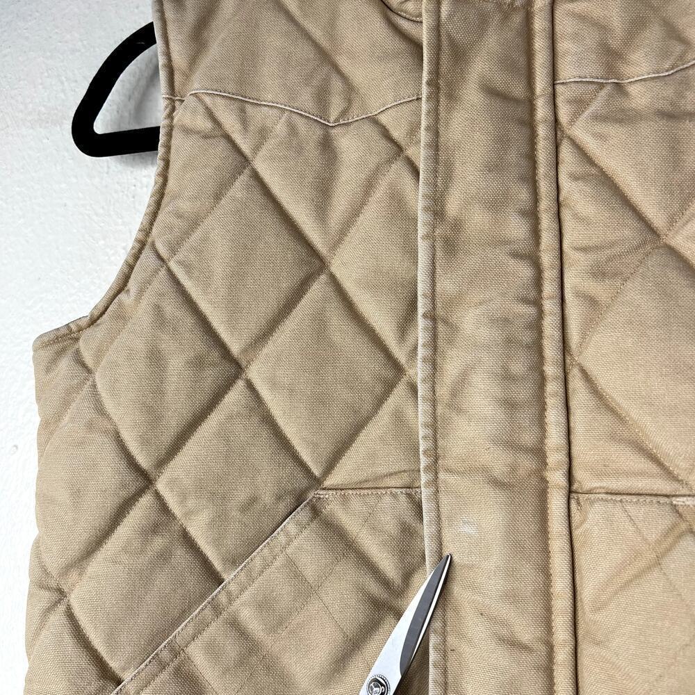 Ralph Lauren Sport Quilted Insulated Vest Zip Up Cream Tan Women's SMALL Cotton - Picture 3 of 8